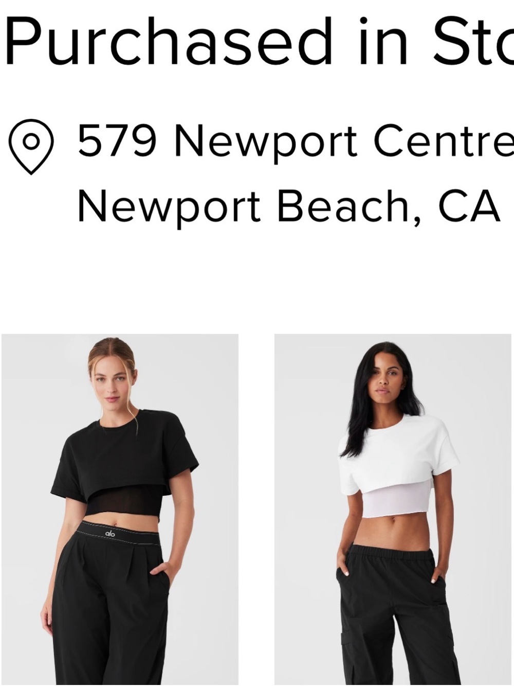 ALO Yoga White Cropped Layered Short Sleeve Tee - Picture 5 of 5